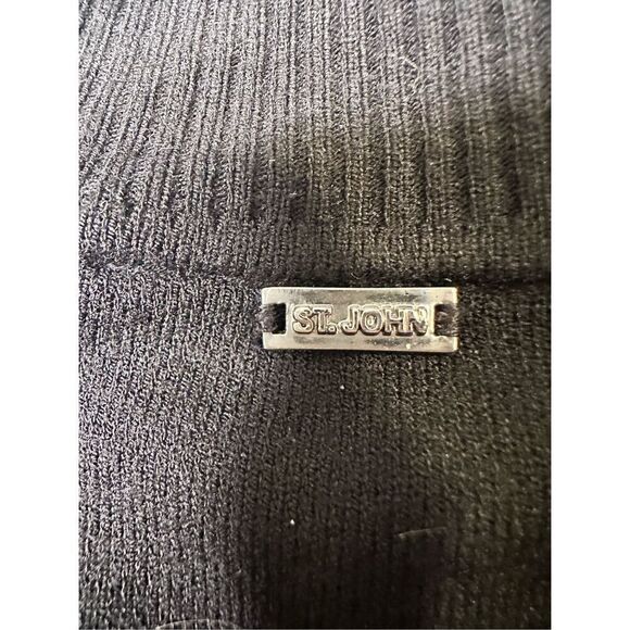 Gorgeous St. John Black Block Sequin Full Zip Cardigan, Size P - Picture 6 of 8